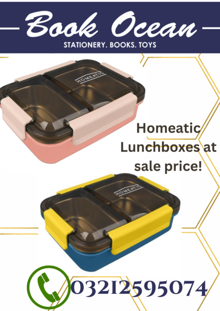 Homeatic Stainless Steel Lunchbox (Two Compartments) 750ml.