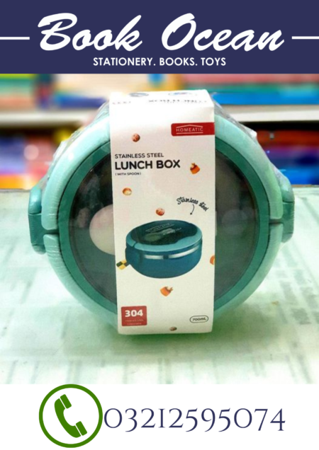 Homeatic Stainless Steel Lunchbox with Spoon (Single Compartment) 700ml.