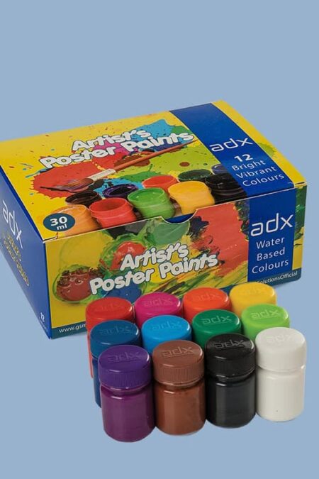 Adx 12 Coloured Poster Paints 30ml