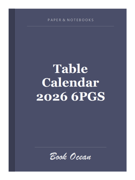 Table Calendar 2026 6PGS