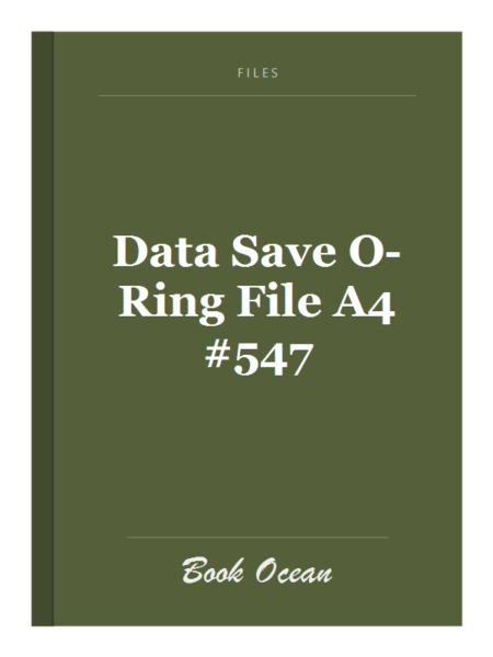 Data Save O-Ring File A4 #547