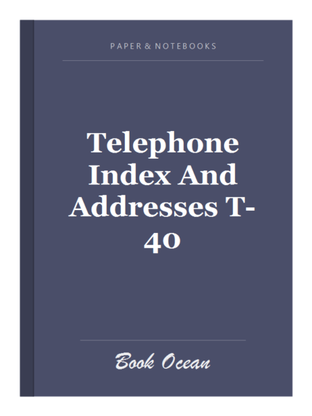 Telephone Index And Addresses T-40
