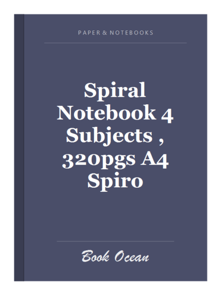 Spiral Notebook 4 Subjects , 320pgs A4 Spiro