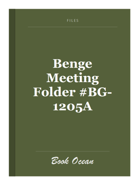 Benge Meeting Folder #BG-1205A