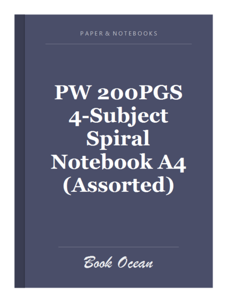 PW 200PGS 4-Subject Spiral Notebook A4 (Assorted)