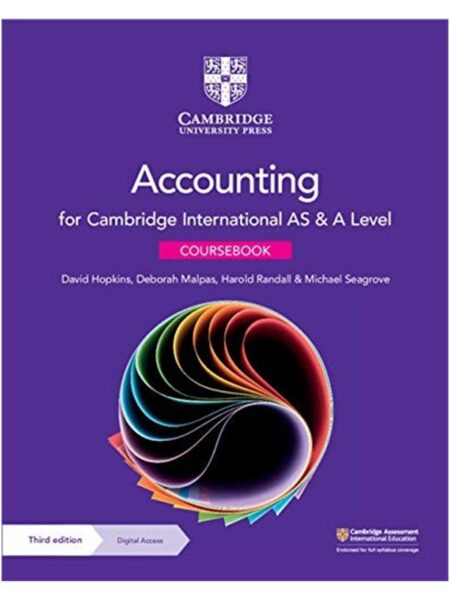 Accounting For Cambridge International AS & A Level Coursebook 3E By David Hopkins