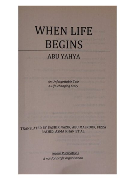 When Life Begins By Abu Yahya