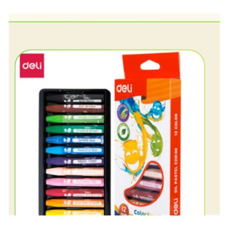 Deli 12 Coloured Oil Pastels #C20100